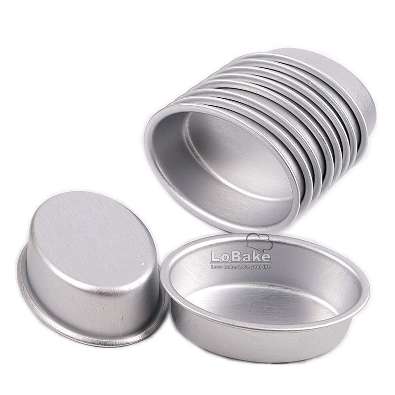 LoBake 10pcs mini size oval egg shape aluminium alloy metal cheese pan cake mold bread mould tart holder pudding jelly tin DIY bakery D00 - Image 3